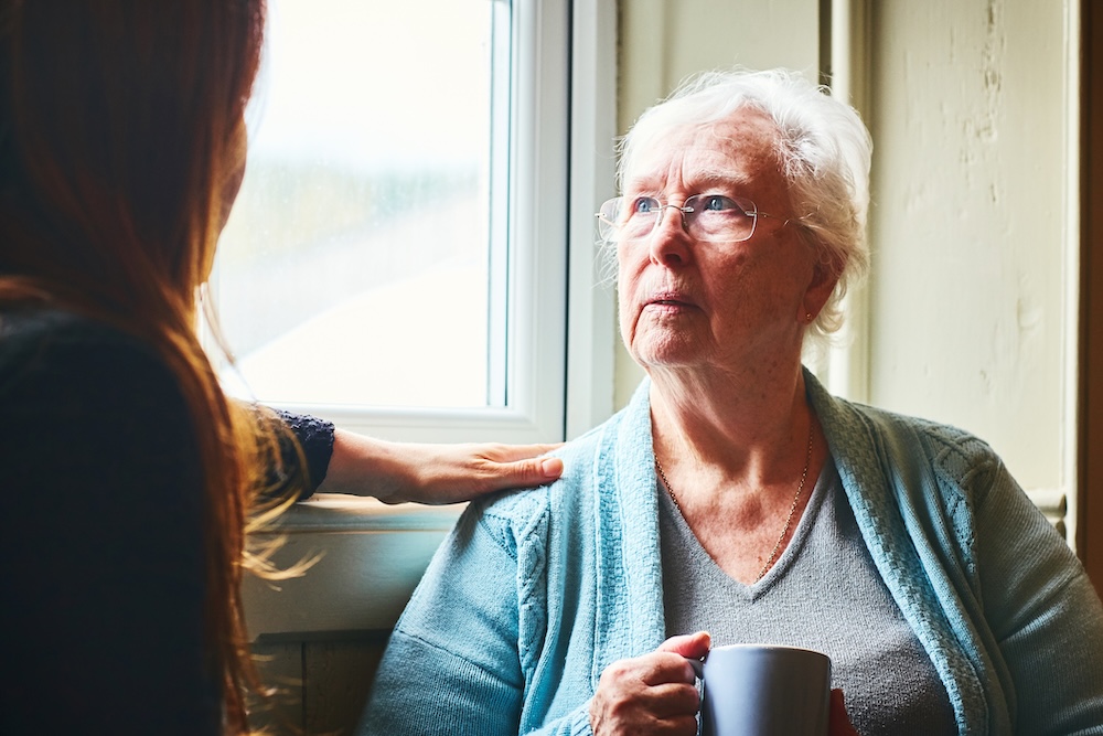 A woman discusses aging in place planning to help her senior mother remain safe and independent at home.